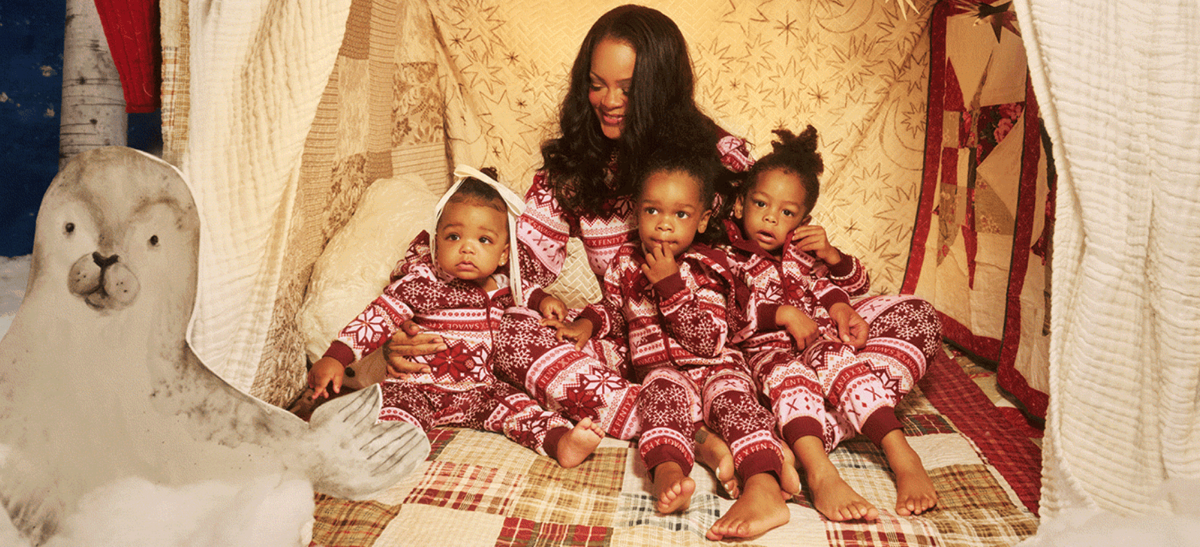 Rihanna and her kids bring holiday cheer in Savage X Fenty Christmas collection 1 Rihanna and her children