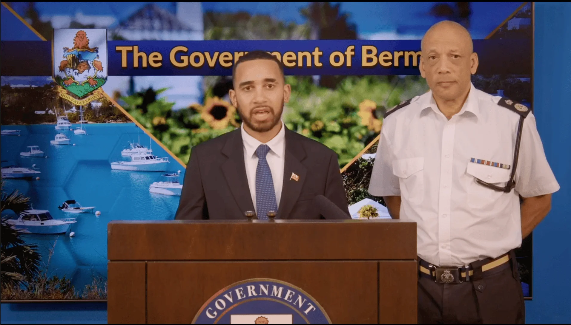 Bermuda police to step up street patrols after recent shootings 1 Ryan Robinson Perinchief and the Commissioner of Police Darrin Simons